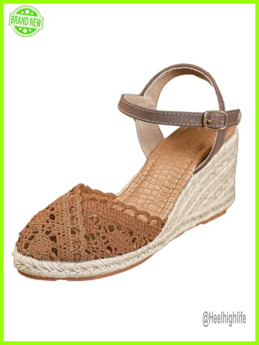 Women's Woven Espadrille Wedge Sandals Ankle Strap Closed Toe Boho Beach Summer